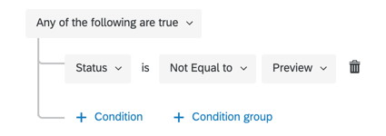 Se Status não for igual a Preview