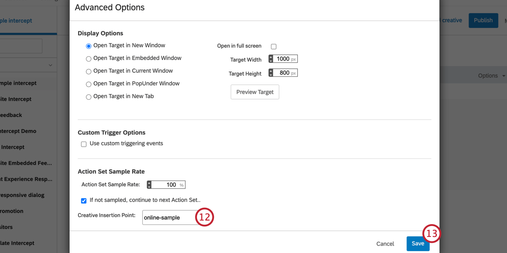 Specificare lID HTML nelle opzioni avanzate