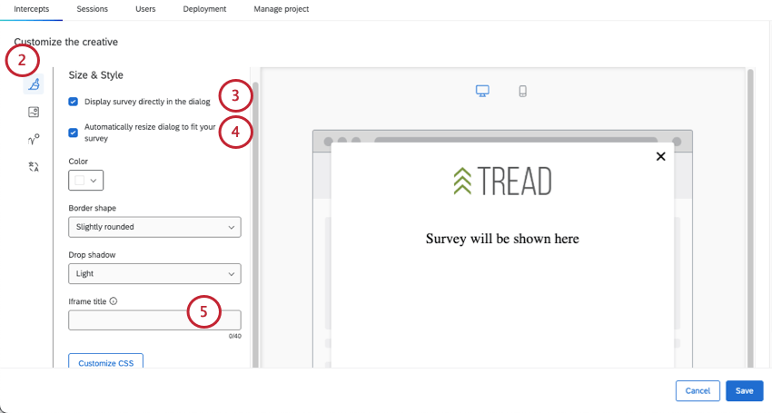 customizing a responsive dialog