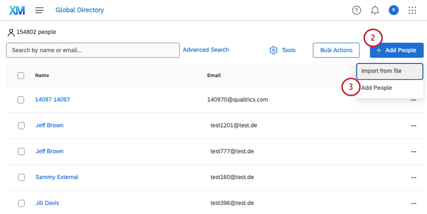 clicking add people then add people