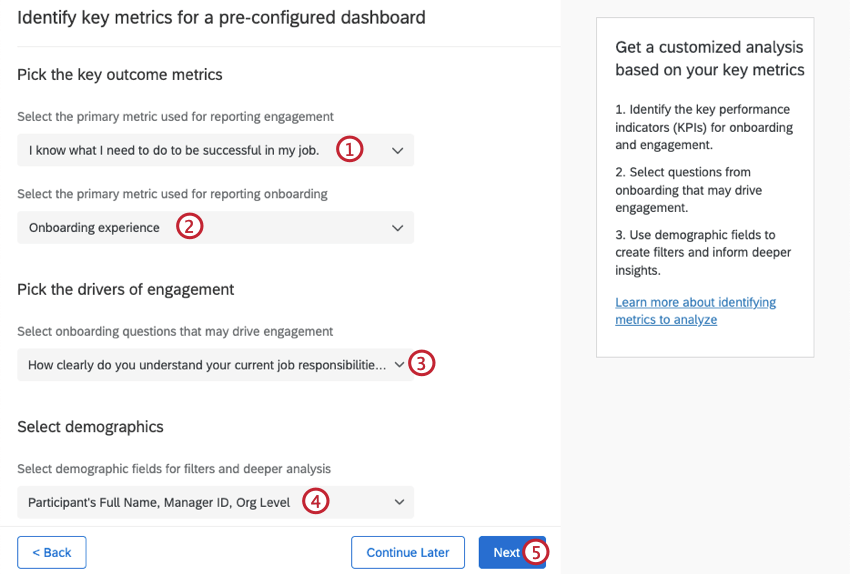 selecting key metrics