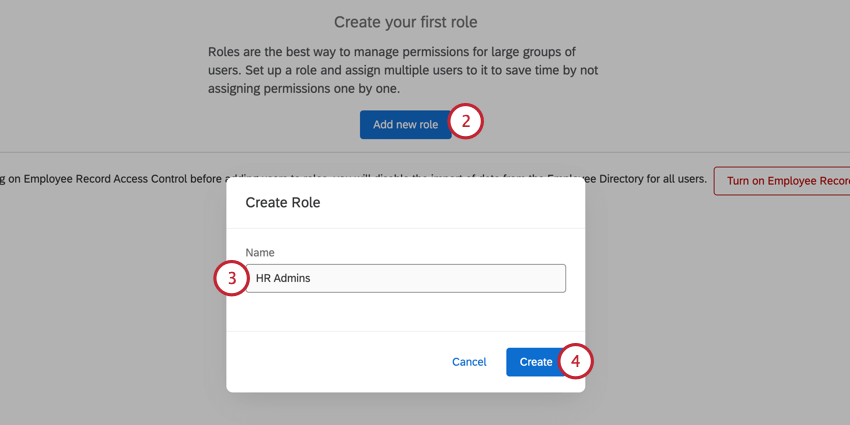 Sie wählen "Rolle hinzufügen" und geben der Rolle einen Namen.