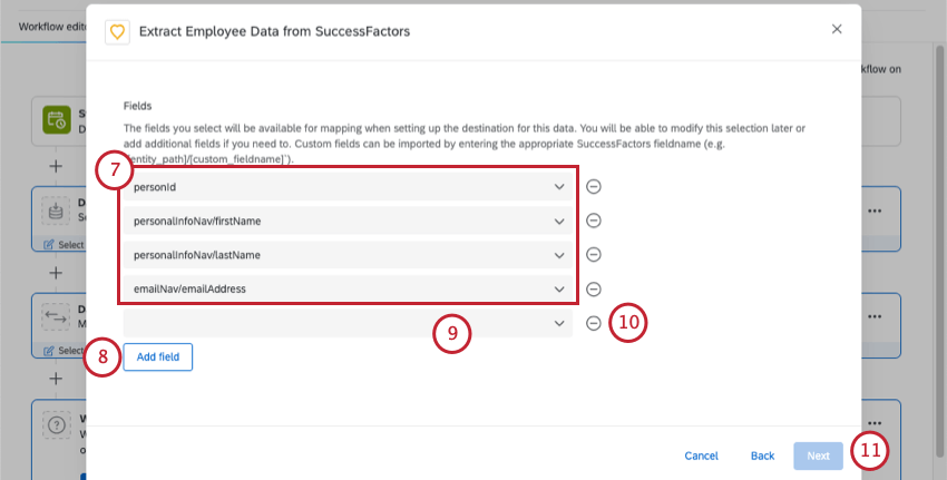 Zuordnung von SuccessFactors-Feldern