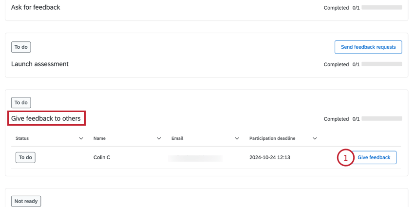 dar feedback como um avaliador