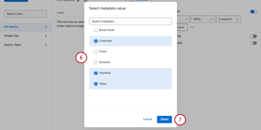 choosing values for the condition