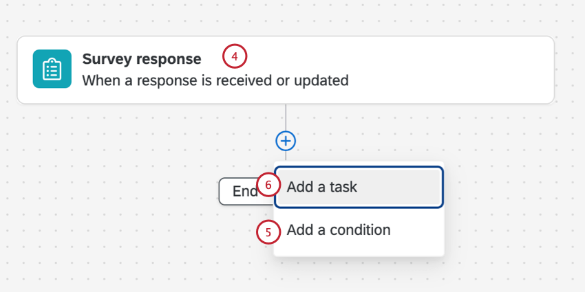 in einem ereignisbasierten Workflow, Hinzufügen von Bedingungen und einer Aufgabe