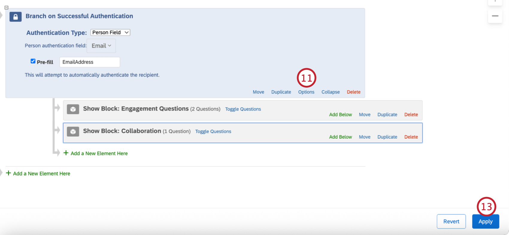 reviewing authenticator options and saving
