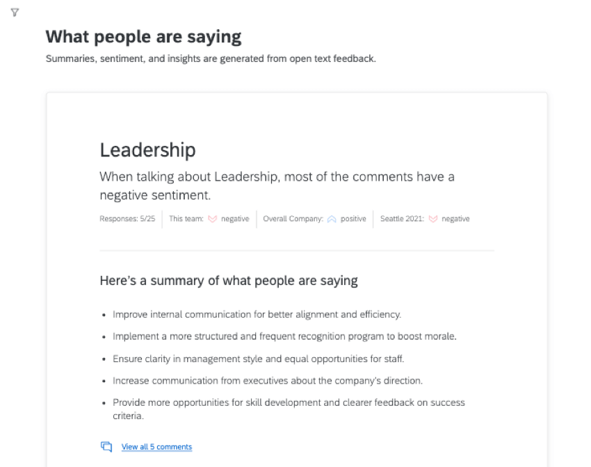 Tables with AI generated sentences and bullet points of main ideas