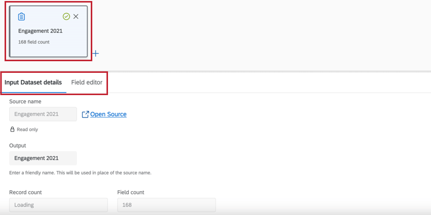 fare clic su unorigine dati per modificarla