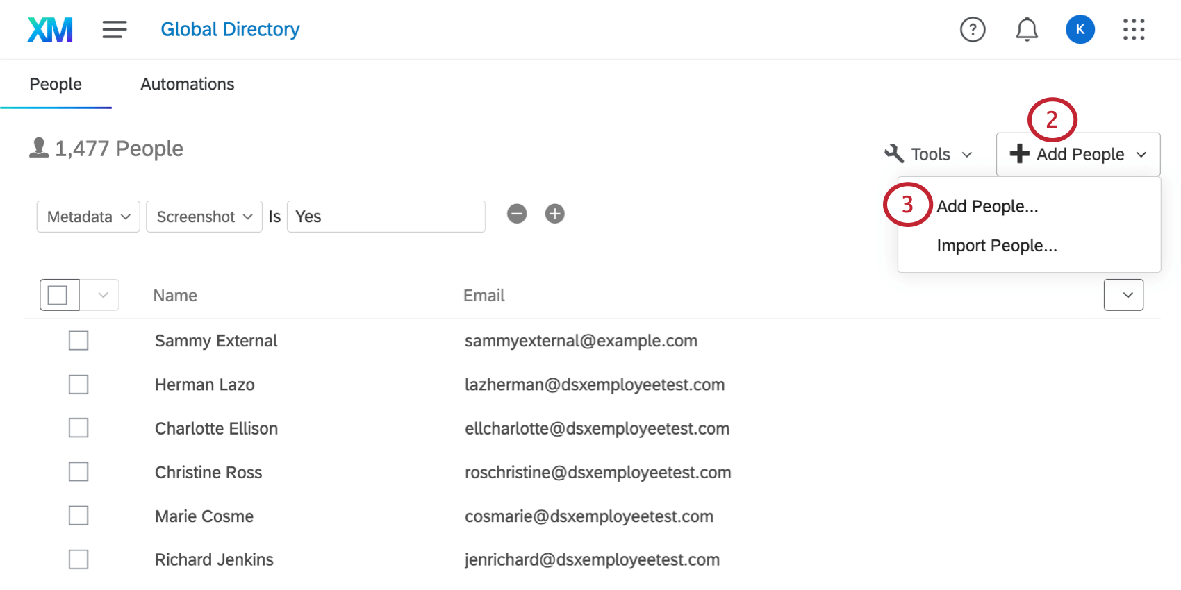 clicando em adicionar pessoas e depois em adicionar pessoas