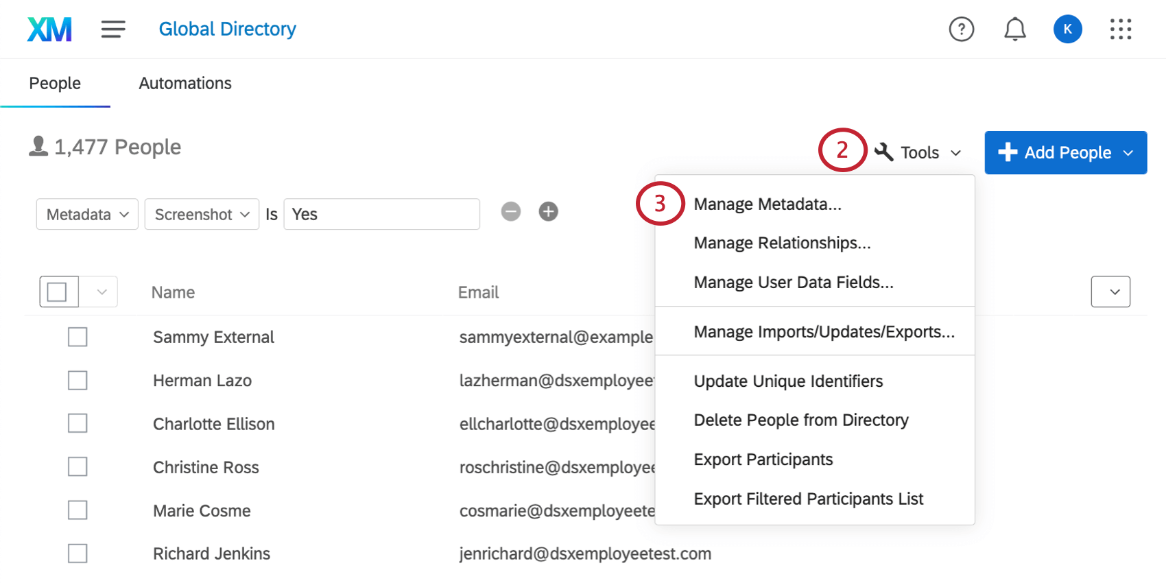 cliquer sur les outils puis gérer les métadonnées
