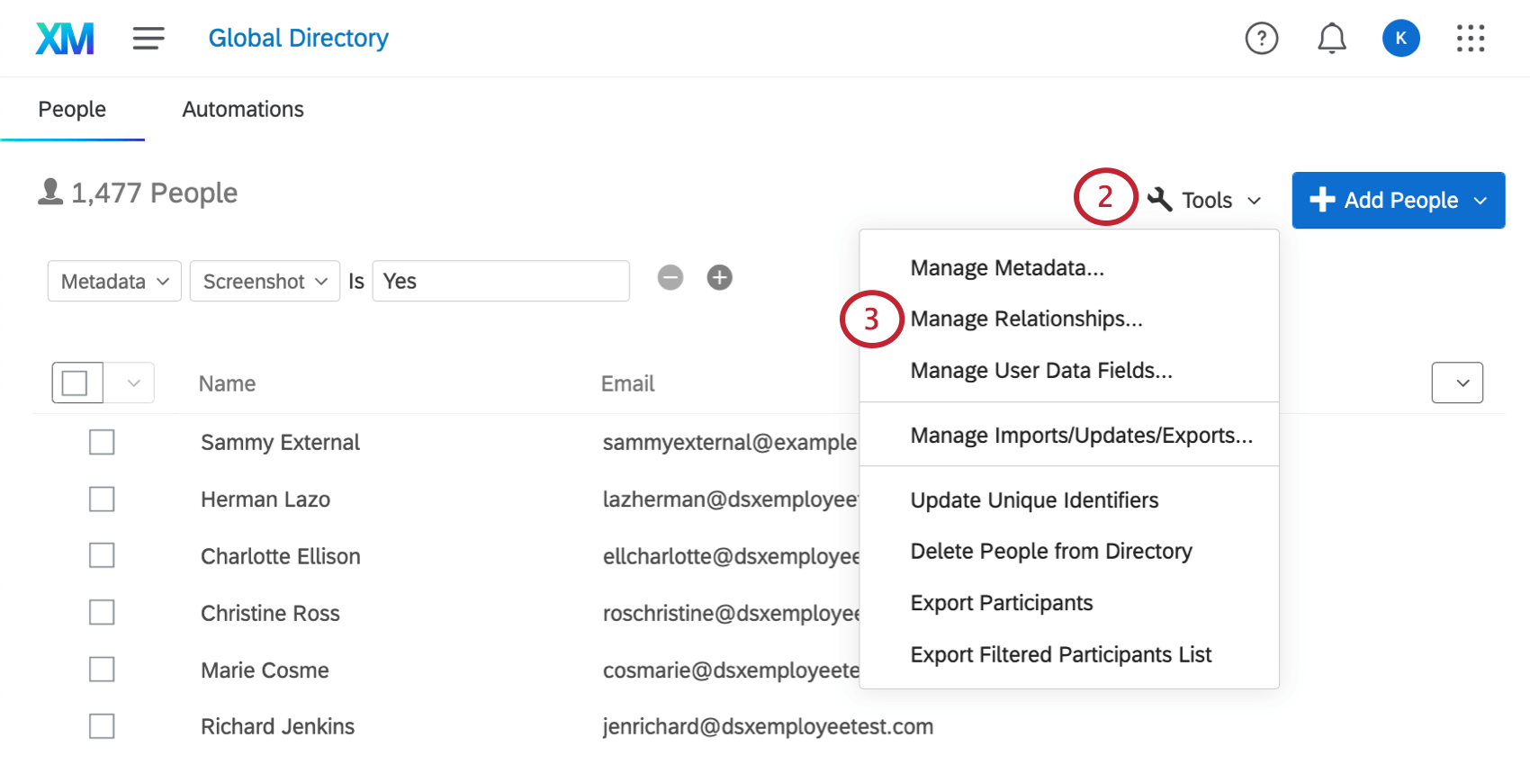 cliquer sur les outils et gérer ensuite les liens