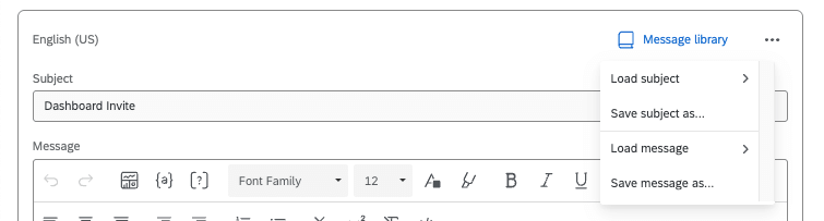 on clique sur le bouton Bibliothèque de messages. un menu souvre alors, qui propose de charger la personne évaluée, denregistrer sous, de charger le message, denregistrer sous...