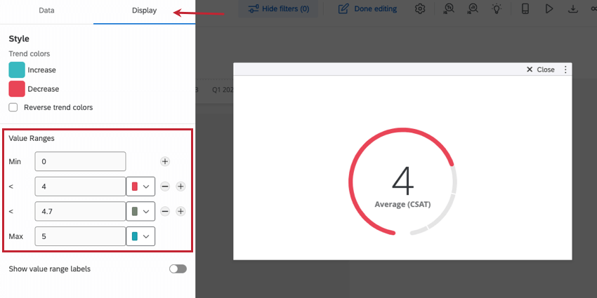 De volta ao painel de edição widget