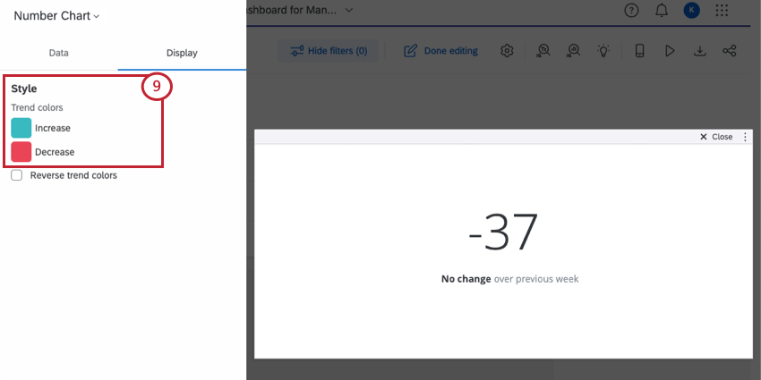 Scegliere i colori per laumento e la diminuzione