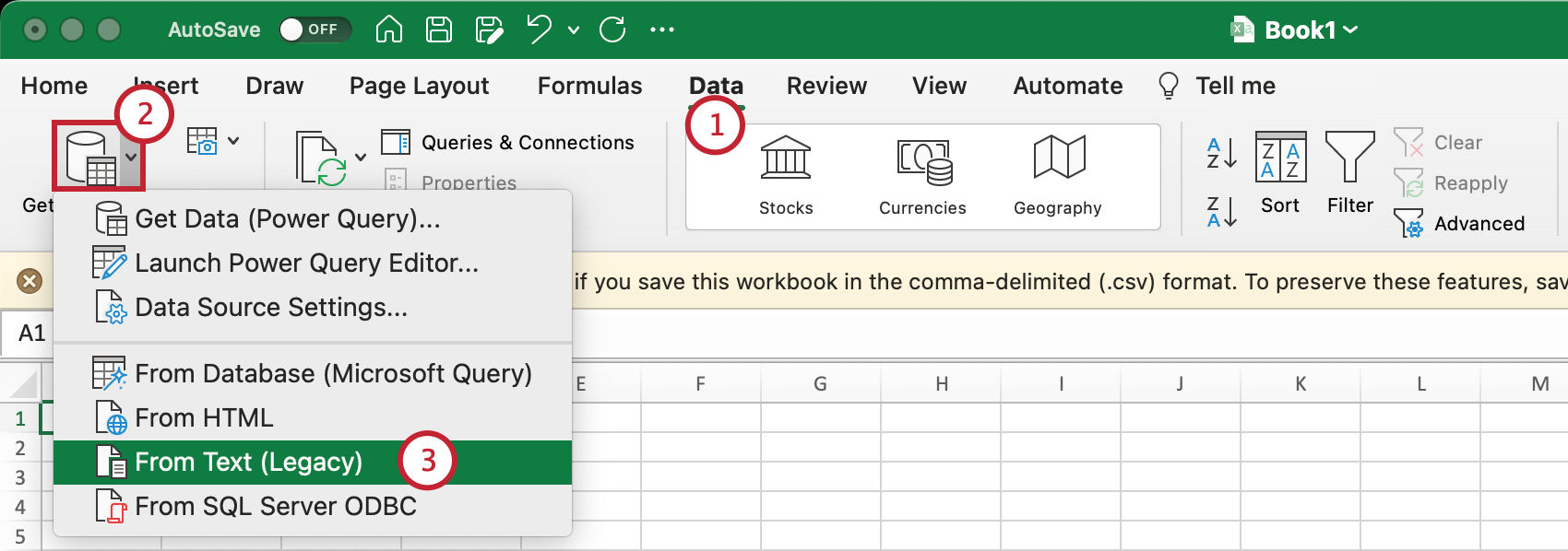 Obtener datos en Excel