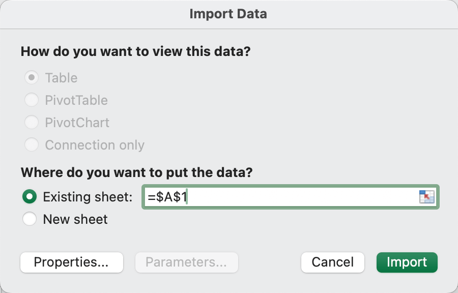 importing data