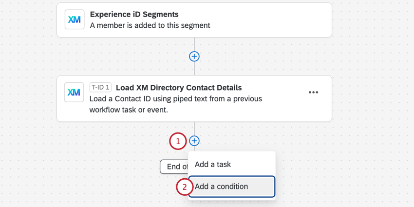 clicking the plus sign and then add a condition