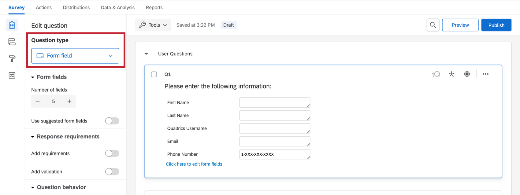 Image of a form field question