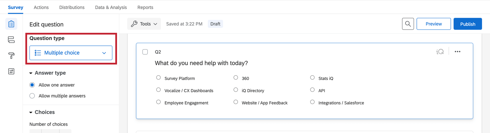 Bild einer Multiple Choice