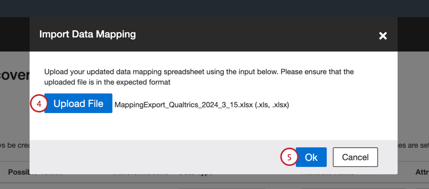 en cliquant sur upload file et ensuite sur Ok