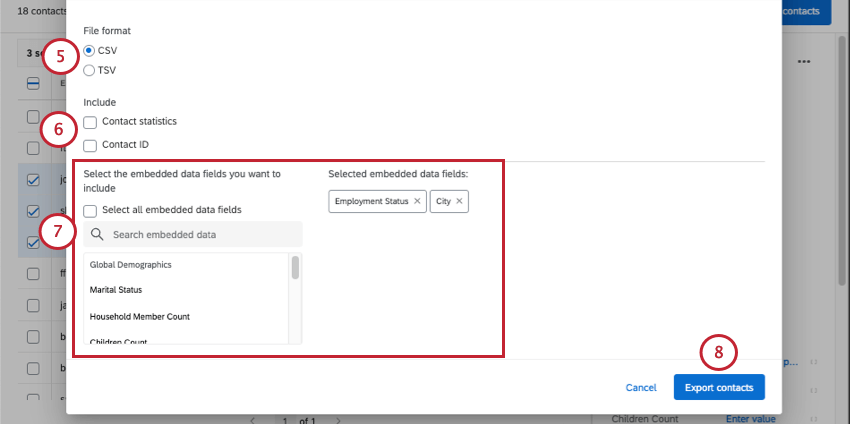 new window where you select a few settings, then have a menu you can scroll through and search filled with embedded data