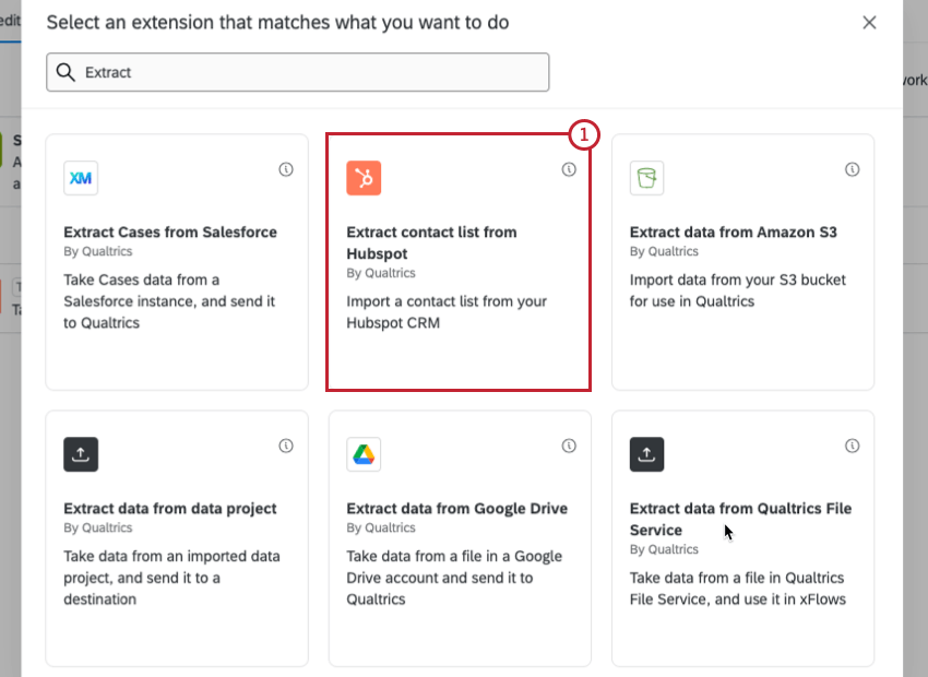 extrair da tarefa do hubspot no menu de seleção de tarefa
