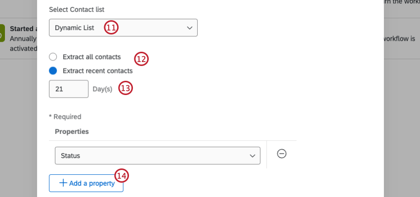 configurazione dellattività di estrazione da hubspot