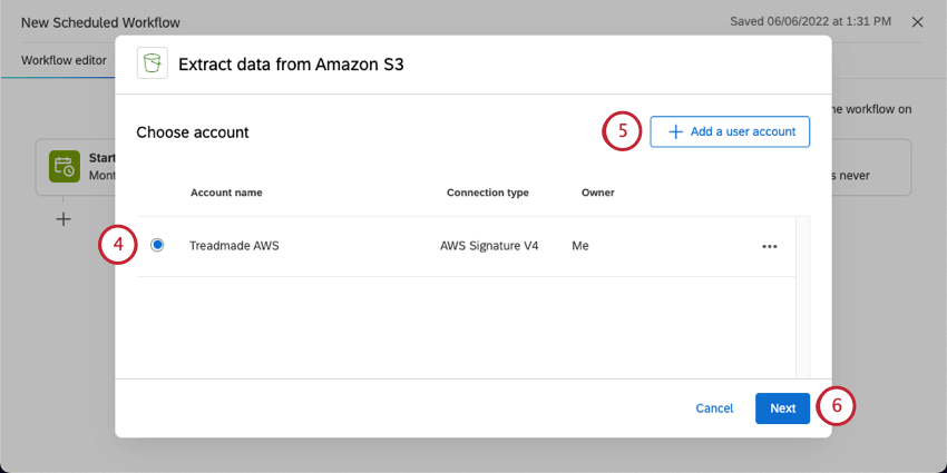 Adicionar uma conta do AWS