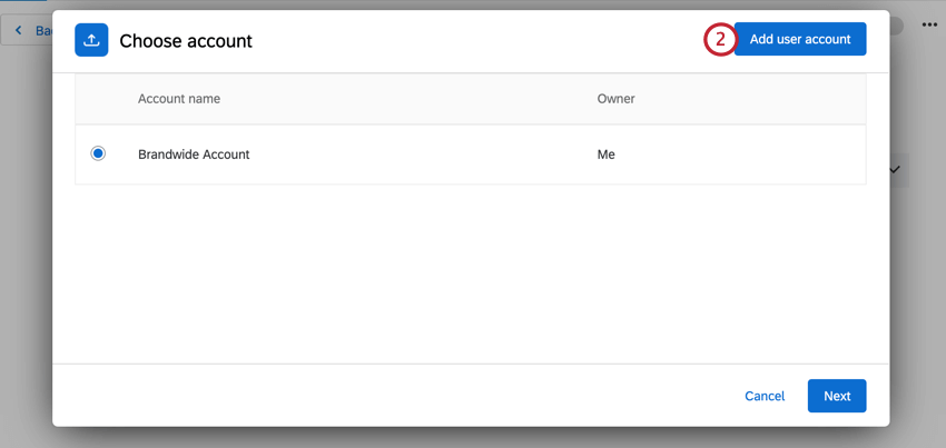 haciendo clic en agregar cuenta de usuario