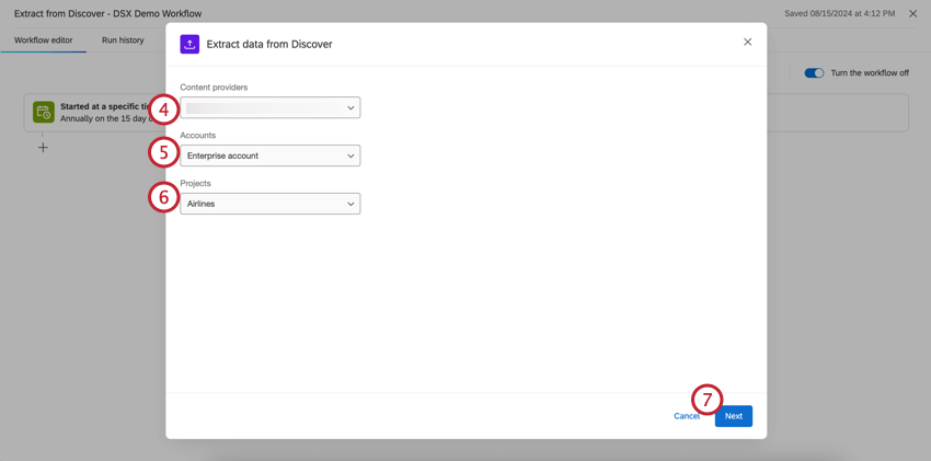 Enter account information