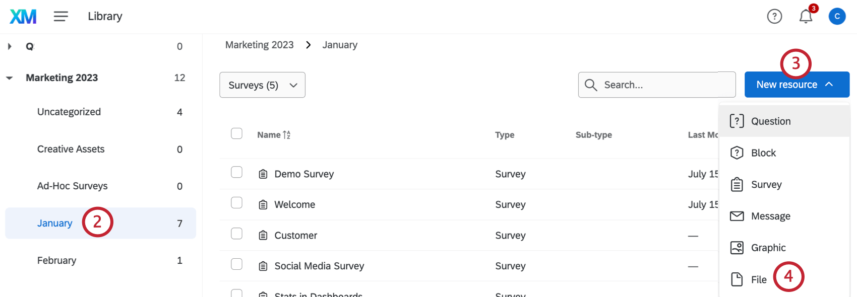 adicionar um novo recurso de arquivo à biblioteca