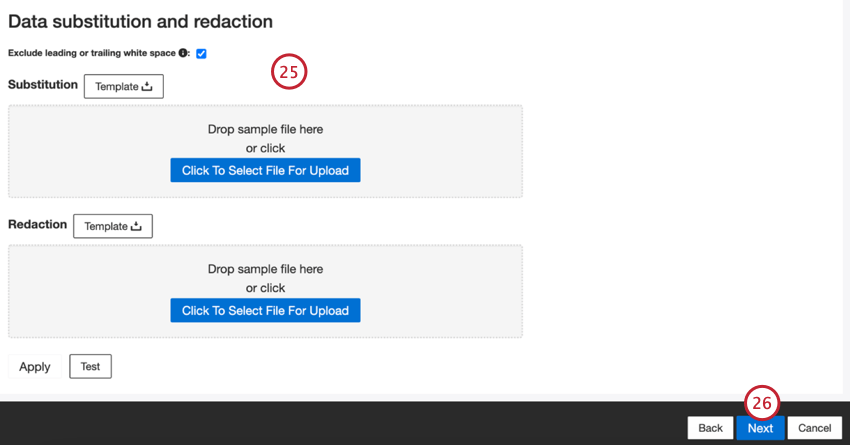 adding data substitution and redaction rules