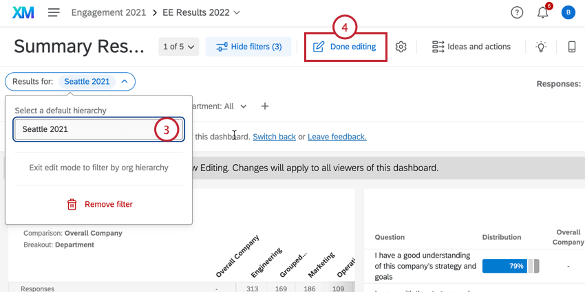 escolher a hierarquia para filtro