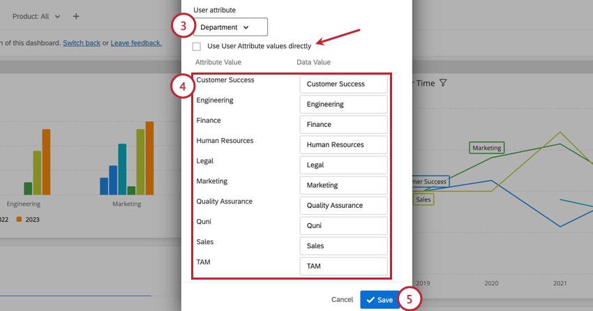 choosing the attribute field and mapping values