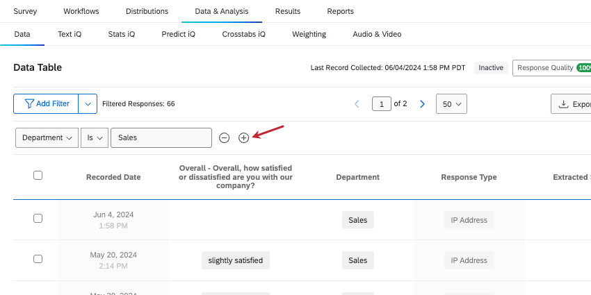 plus sign next to a single line condition