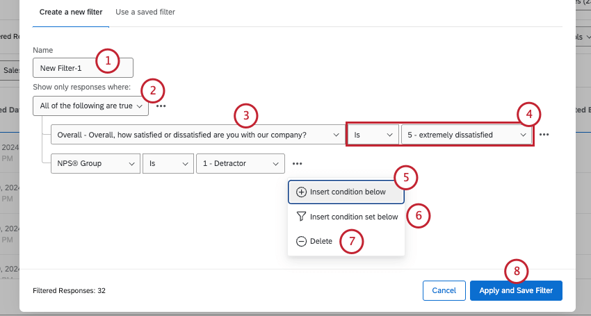 new window where you build complex filter conditions