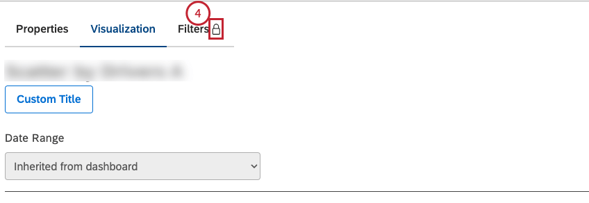 Fare clic sulla scheda Filtri nella finestra Modifica widget