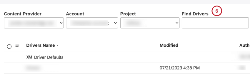 Enter the name of the driver in the Find Drivers box to find it
