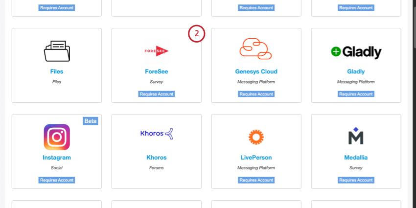 lista de integraciones, incluida la previsión