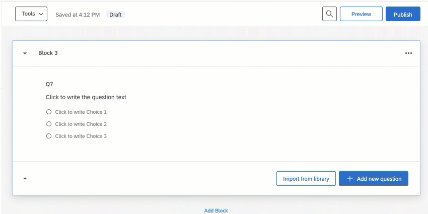 Gif que muestra cómo hacer clic en una pregunta y editar el texto