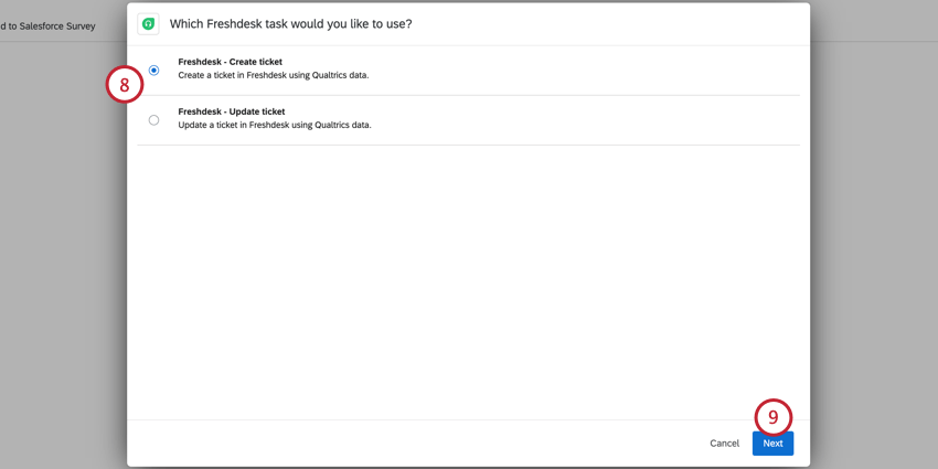 Freshdesk タスクの種類の選択