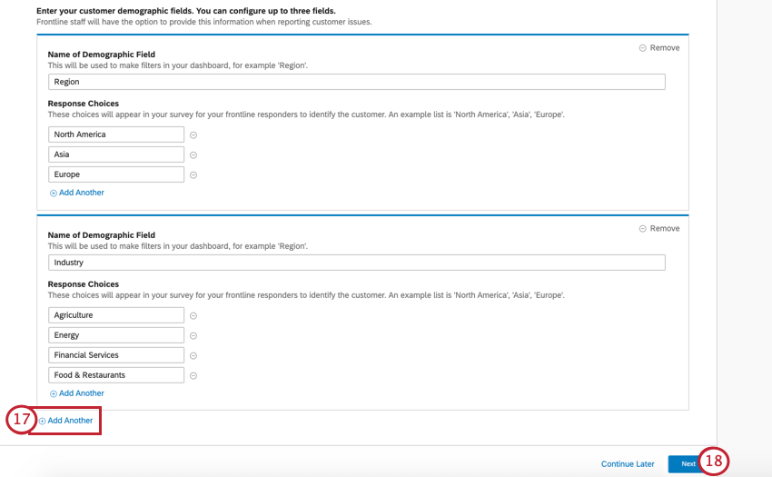 adding more demographic fields then saving