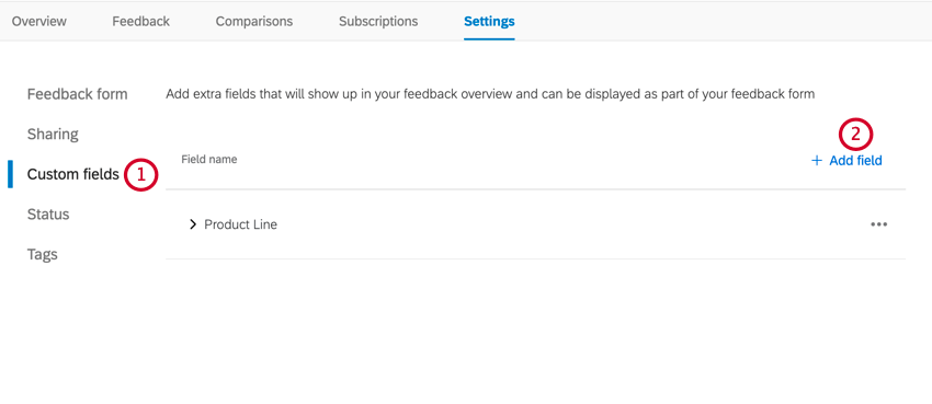 navigating to custom fields and clicking add field