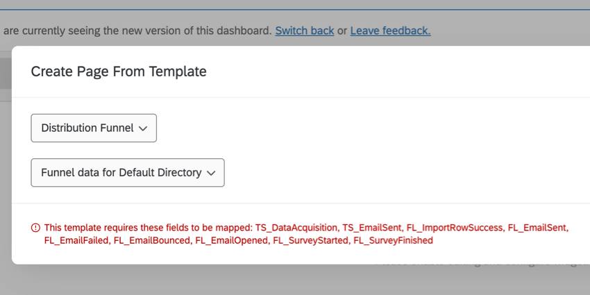 an error message when using the directory template