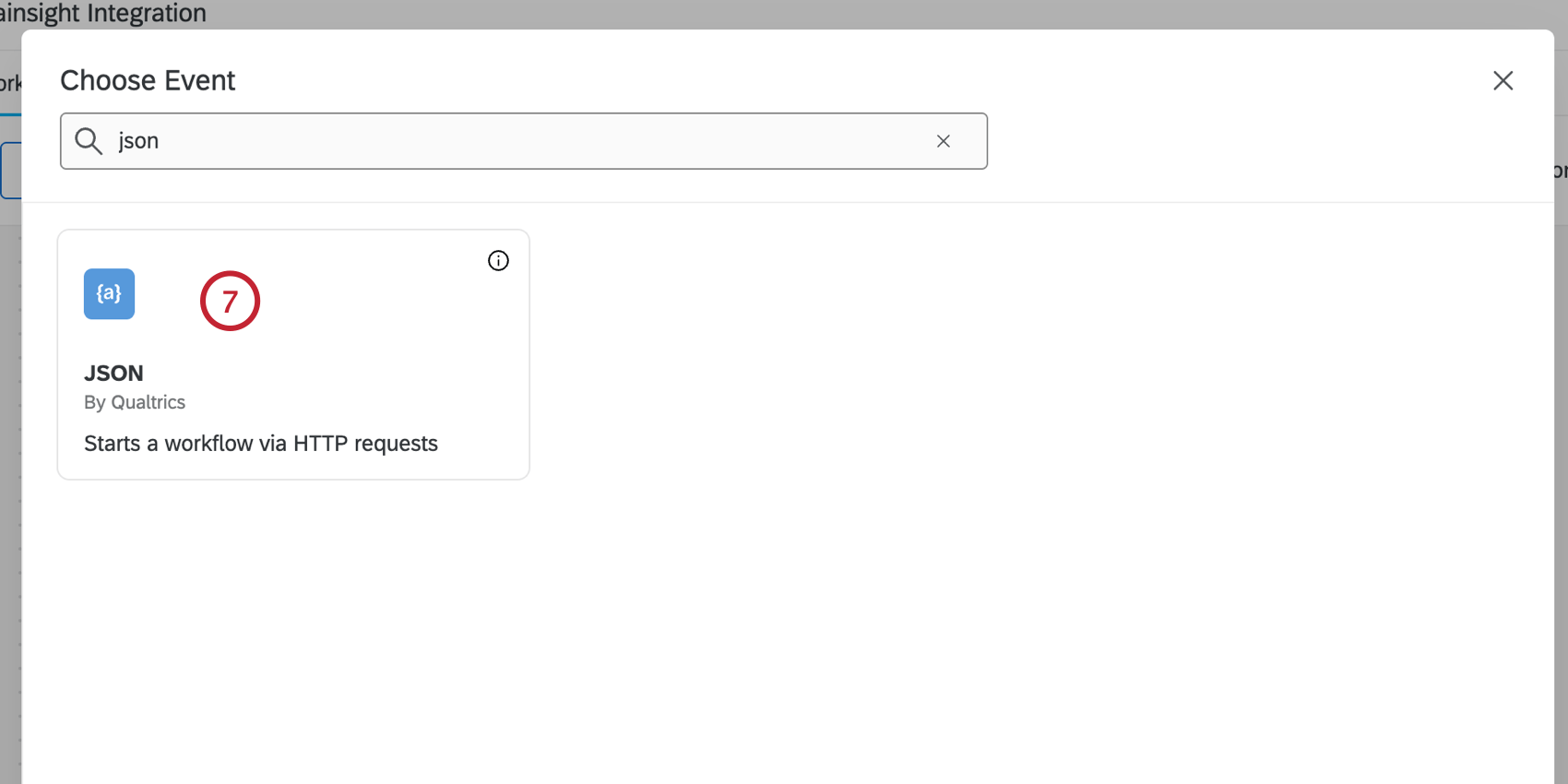 escolhendo o evento json