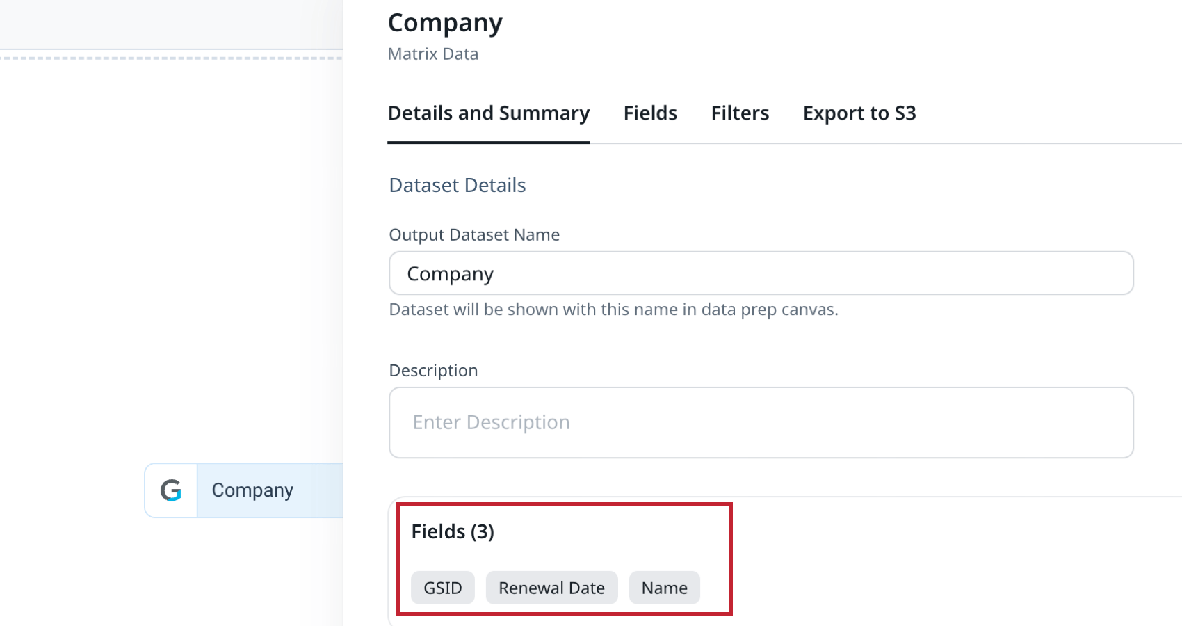 adding data fields for the rule