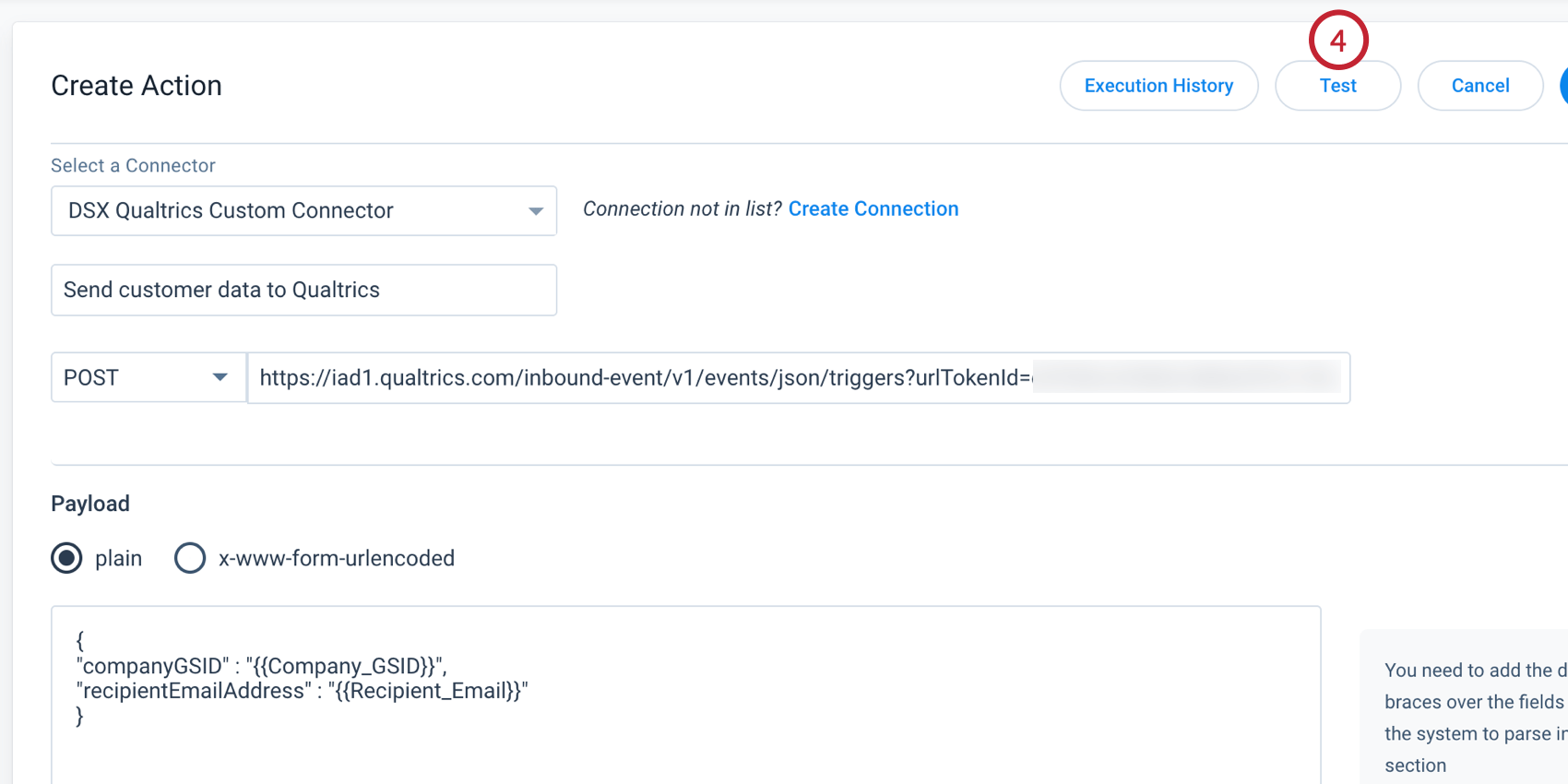 test de clic sur laction extérieure gainsight