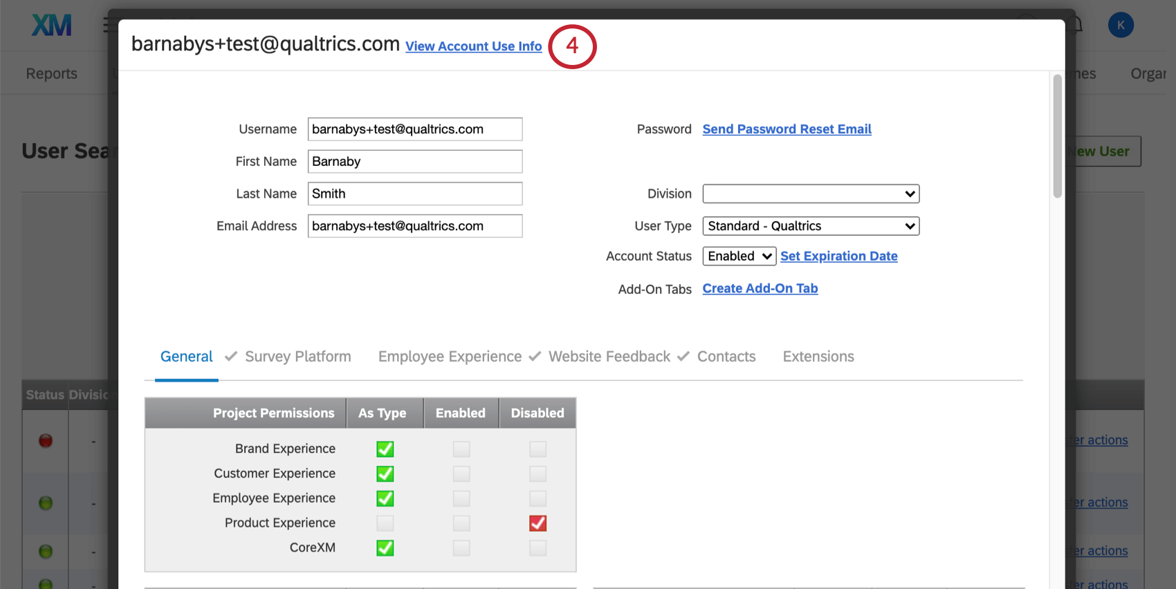 view account use info button at very top of the window