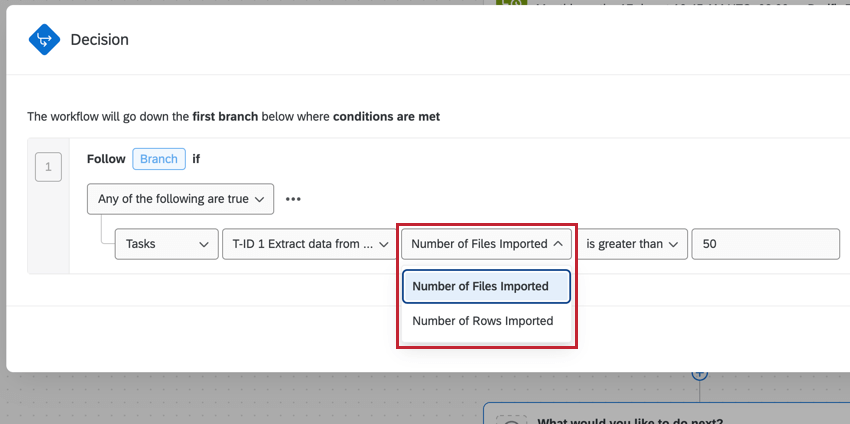 conditions for an extract data from google drive task